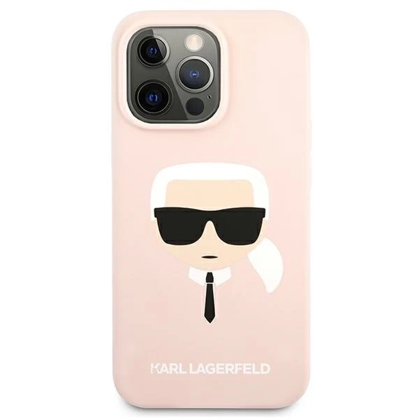 Etui Karl Lagerfeld KLHCP13XSLKHLP pro iPhone 13 Pro Max 6,7" růžové pevné pouzdro silikonové Karl`s Head